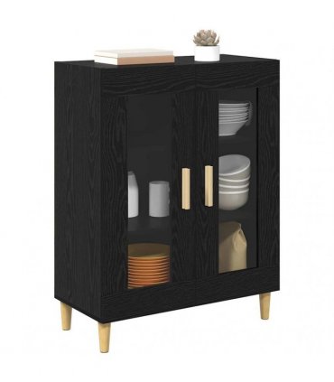 vidaXL Sideboard Black Oak 69.5 x 34 x 90 cm Engineered Wood — V0672032248