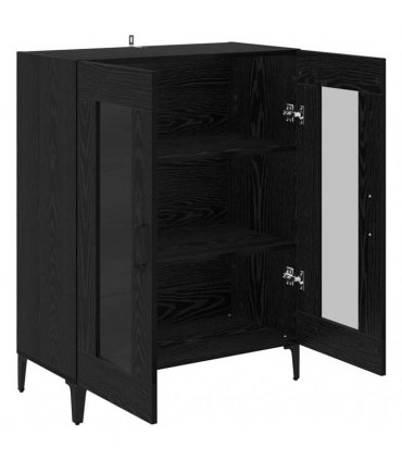vidaXL Sideboard Black Oak 69.5 x 34 x 90 cm Engineered Wood and Iron — V0672032257