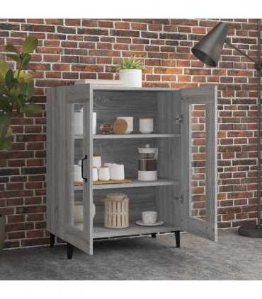 vidaXL Sideboard Grey Sonoma 69.5x34x90 cm Engineered Wood — V0672032258