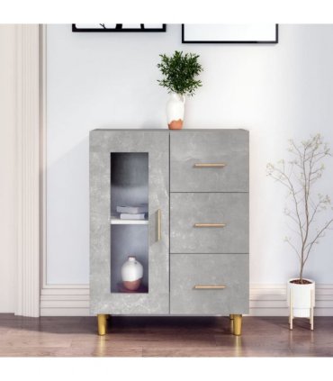 vidaXL Sideboard Concrete Grey 69,5x34x90 cm Engineered Wood
