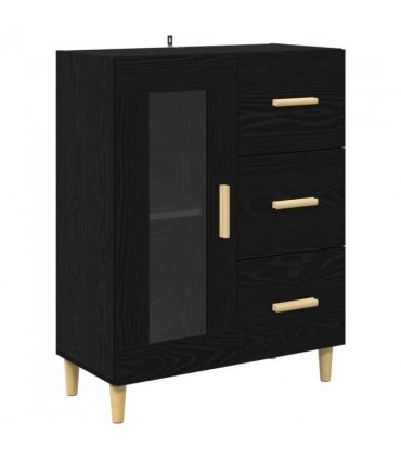 vidaXL Sideboard Black Oak 69.5 x 34 x 90 cm Engineered Wood — V0672032262