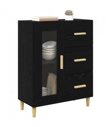 vidaXL Sideboard Black Oak 69.5 x 34 x 90 cm Engineered Wood — V0672032262