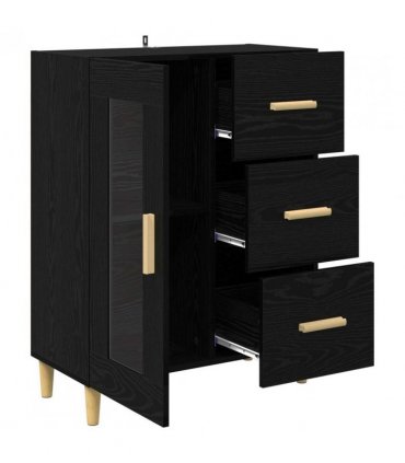 vidaXL Sideboard Black Oak 69.5 x 34 x 90 cm Engineered Wood — V0672032262