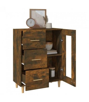 vidaXL Sideboard Smoked Oak 69,5x34x90 cm Engineered Wood