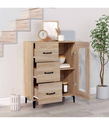 vidaXL Sideboard Sonoma Oak 69.5x34x90 cm Engineered Wood — V0672032270