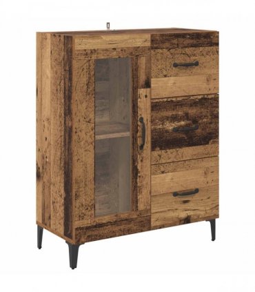 vidaXL Sideboard Old Wood 69.5 x 34 x 90 cm Engineered Wood and Iron — V0672032273