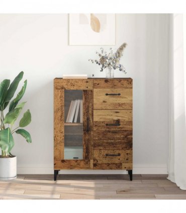 vidaXL Sideboard Old Wood 69.5 x 34 x 90 cm Engineered Wood and Iron — V0672032273