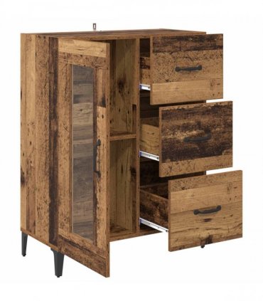 vidaXL Sideboard Old Wood 69.5 x 34 x 90 cm Engineered Wood and Iron — V0672032273