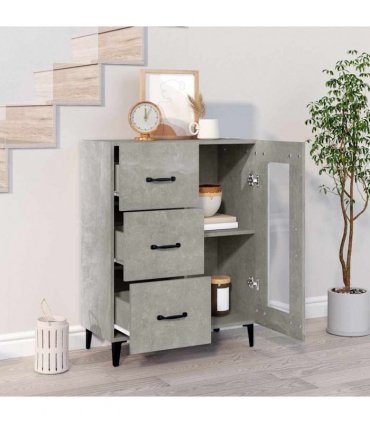 vidaXL Sideboard Concrete Grey 69.5x34x90 cm Engineered Wood — V0672032274