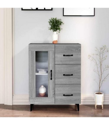 vidaXL Sideboard Grey Sonoma 69.5x34x90 cm Engineered Wood — V0672032276