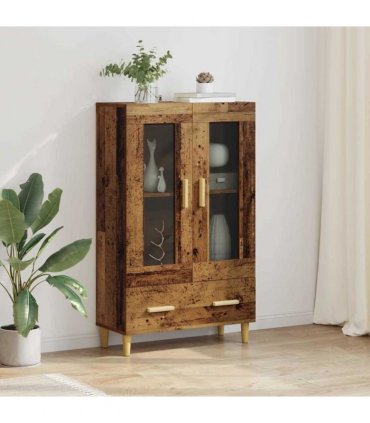 vidaXL Highboard with Drawer Old Wood 70 x 31 x 115 cm Engineered Wood
