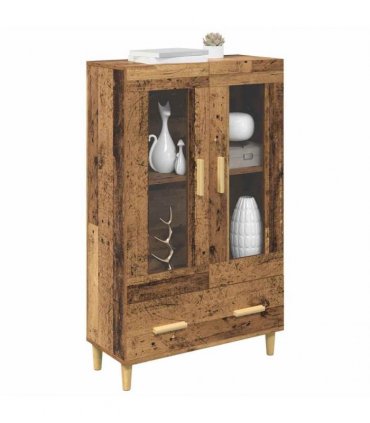 vidaXL Highboard with Drawer Old Wood 70 x 31 x 115 cm Engineered Wood