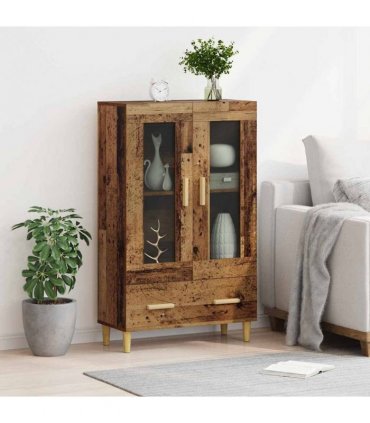 vidaXL Highboard with Drawer Old Wood 70 x 31 x 115 cm Engineered Wood