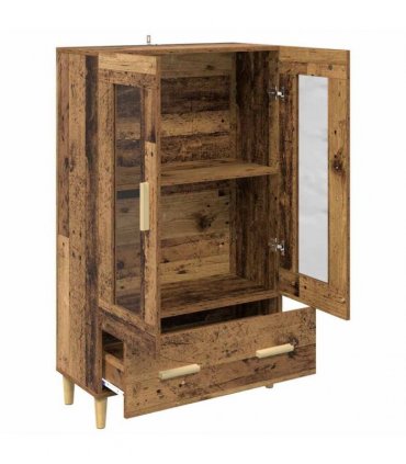 vidaXL Highboard with Drawer Old Wood 70 x 31 x 115 cm Engineered Wood