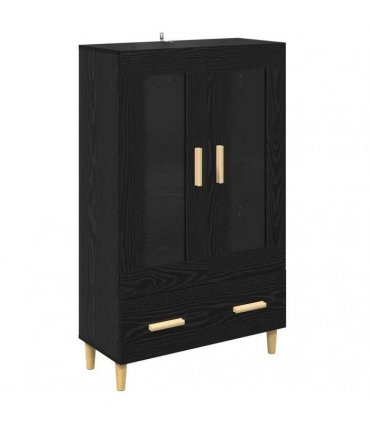 vidaXL Highboard Black Oak 70 x 31 x 115 cm Engineered Wood — V0672032283