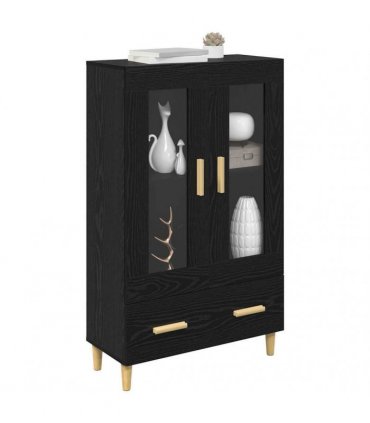 vidaXL Highboard Black Oak 70 x 31 x 115 cm Engineered Wood — V0672032283
