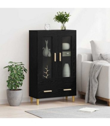 vidaXL Highboard Black Oak 70 x 31 x 115 cm Engineered Wood — V0672032283