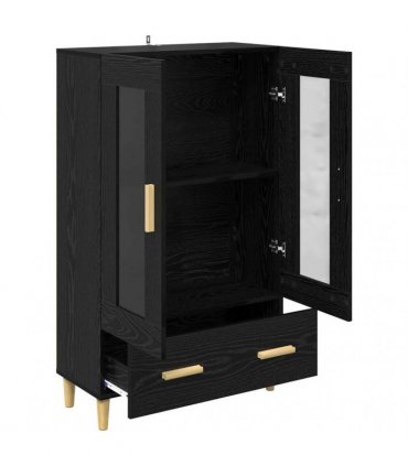 vidaXL Highboard Black Oak 70 x 31 x 115 cm Engineered Wood — V0672032283
