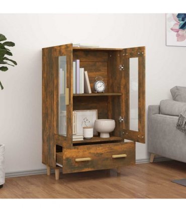 vidaXL Highboard Smoked Oak 70x31x115 cm Engineered Wood