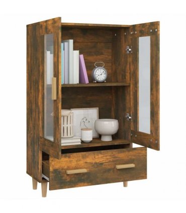 vidaXL Highboard Smoked Oak 70x31x115 cm Engineered Wood