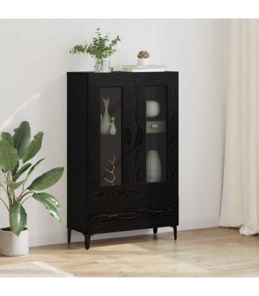 vidaXL Highboard Black Oak 70 x 31 x 115 cm Engineered Wood and Iron — V0672032289
