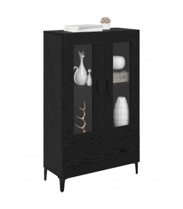 vidaXL Highboard Black Oak 70 x 31 x 115 cm Engineered Wood and Iron — V0672032289