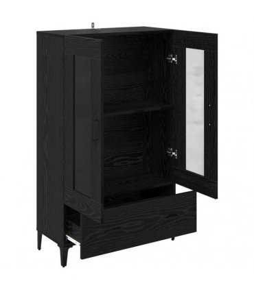 vidaXL Highboard Black Oak 70 x 31 x 115 cm Engineered Wood and Iron — V0672032289