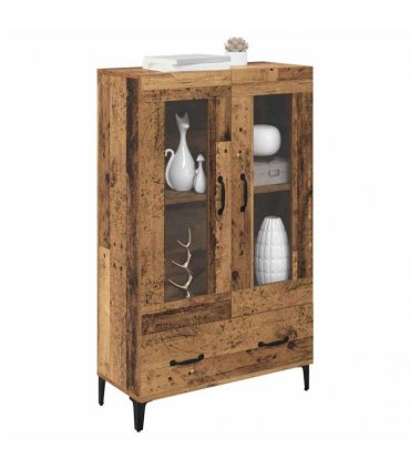 vidaXL Highboard Old Wood 70 x 31 x 115 cm Engineered Wood and Iron