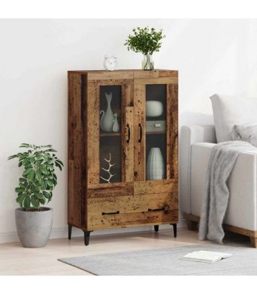 vidaXL Highboard Old Wood 70 x 31 x 115 cm Engineered Wood and Iron