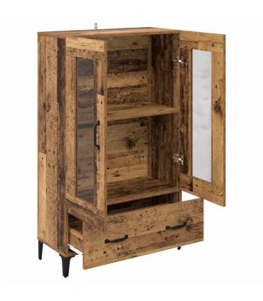 vidaXL Highboard Old Wood 70 x 31 x 115 cm Engineered Wood and Iron