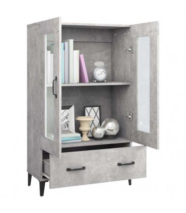 vidaXL Highboard Concrete Grey 70x31x115 cm Engineered Wood — V0672032292