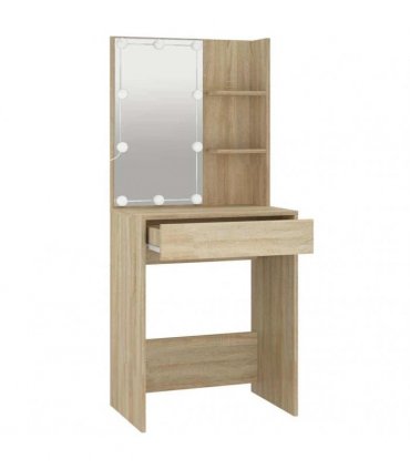 vidaXL Dressing Table with LED Sonoma Oak 60x40x140 cm