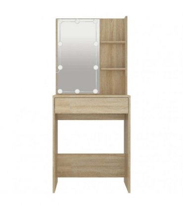 vidaXL Dressing Table with LED Sonoma Oak 60x40x140 cm