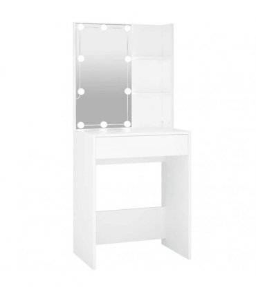 vidaXL Dressing Table with LED White 60x40x140 cm