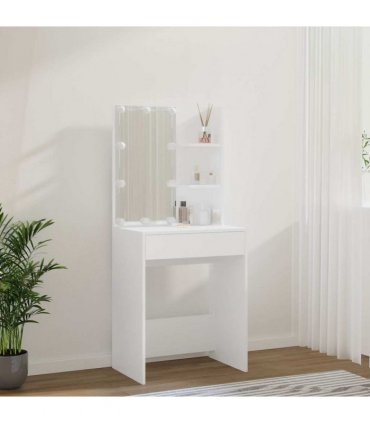 vidaXL Dressing Table with LED White 60x40x140 cm
