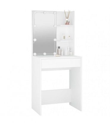 vidaXL Dressing Table with LED White 60x40x140 cm