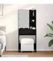vidaXL Dressing Table Black Oak 60 x 40 x 140 cm Engineered Wood