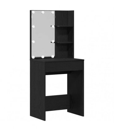 vidaXL Dressing Table Black Oak 60 x 40 x 140 cm Engineered Wood