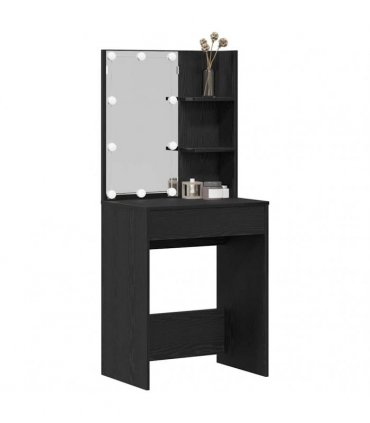 vidaXL Dressing Table Black Oak 60 x 40 x 140 cm Engineered Wood