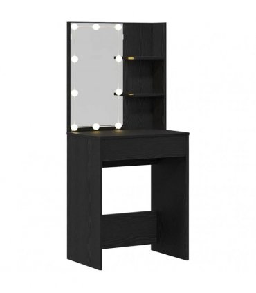 vidaXL Dressing Table Black Oak 60 x 40 x 140 cm Engineered Wood