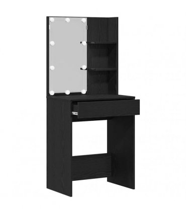 vidaXL Dressing Table Black Oak 60 x 40 x 140 cm Engineered Wood
