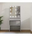 vidaXL Dressing Table with LED Grey Sonoma 60x40x140 cm