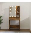 vidaXL Dressing Table with LED Smoked Oak 60x40x140 cm