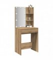 vidaXL Dressing Table with LED Artisan Oak 60x40x140 cm