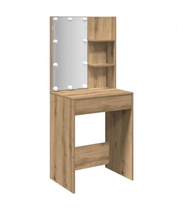 vidaXL Dressing Table with LED Artisan Oak 60x40x140 cm