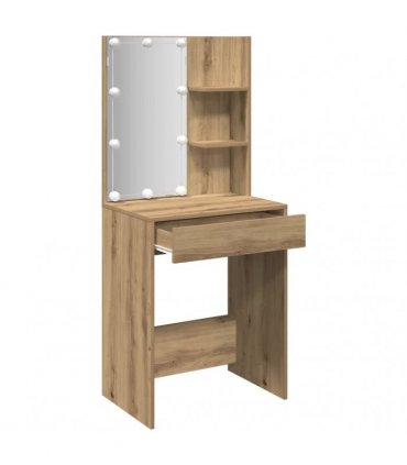 vidaXL Dressing Table with LED Artisan Oak 60x40x140 cm