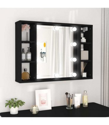 vidaXL Mirror Cabinet | Black | Engineered wood, acrylic | Medium