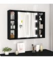vidaXL Mirror Cabinet | Black | Engineered wood, acrylic | Medium