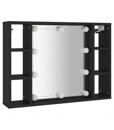 vidaXL Mirror Cabinet | Black | Engineered wood, acrylic | Medium