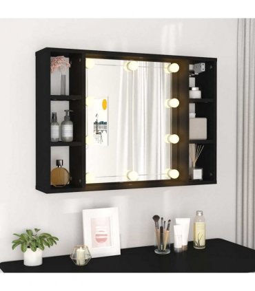 vidaXL Mirror Cabinet | Black | Engineered wood, acrylic | Medium